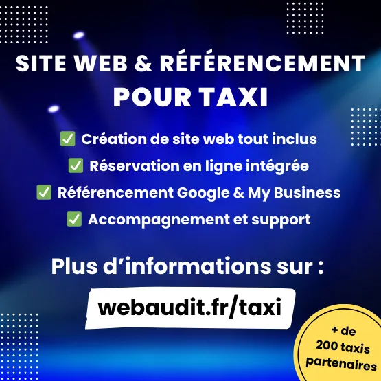 Publicité Webaudit pour la création de sites internet et le référencement des taxis